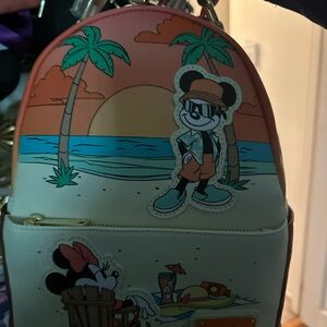 Loungefly Sunset Beach Backpack - Orange, Green, Cream